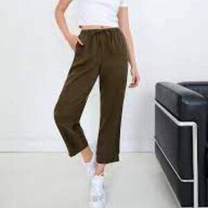 Babaton The Group Lyocell Green Pull On Aritzia Coastal XS Jimmy Cropped Pants